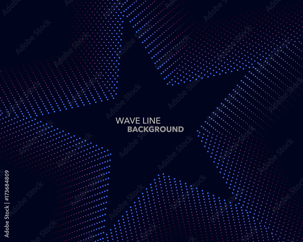 Wall mural elegant abstract vector web gradient dot wave line futuristic style background template