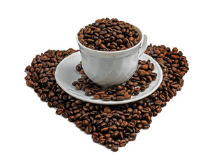 Coffee beans heart shape