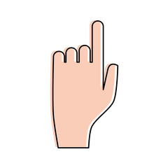 hand pointing with index finger icon image vector illustration design 