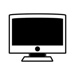 computer monitor with blank screen icon image vector illustration design 