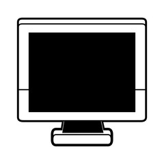 computer monitor with blank screen icon image vector illustration design 