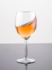 Glass on rose wine