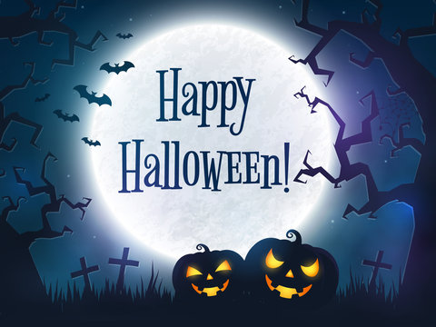 Happy Halloween! Spooky greeting card.