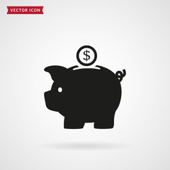 Piggy bank vector icon.