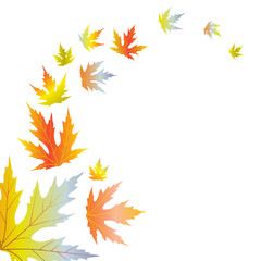 Flying Maple Leaves. Autumnal vector illustration.