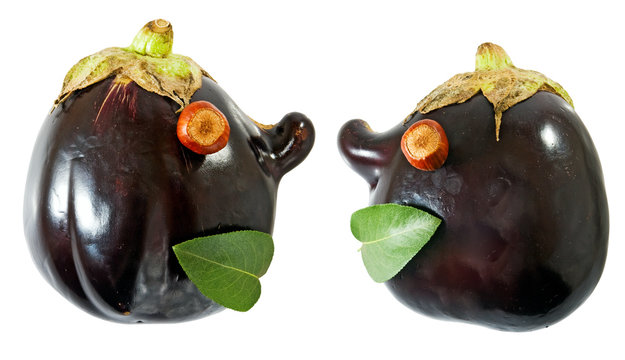 image of funny aubergines close-up
