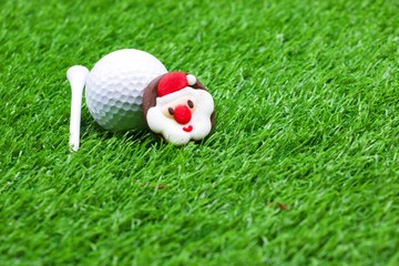 Obraz premium Merry Christmas and Happy New Year to golfer