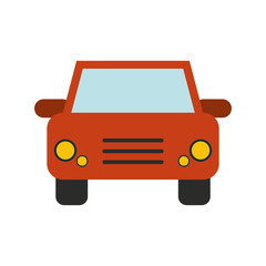 red car frontview icon image vector illustration design 