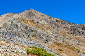 mountain rocky slope of the volcano.
