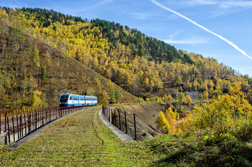 Autumn on the Circum-Baikal Road to the south of Lake Baikal