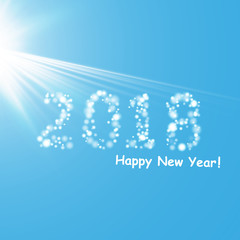 Christmas Party Poster. Happy 2018 New Year Flyer, Greeting Card, Invitation, Menu Design Template. Vector illustration