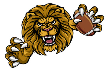 Lion American Football Ball Sports Mascot