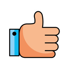 business hand man like approval vector illustration
