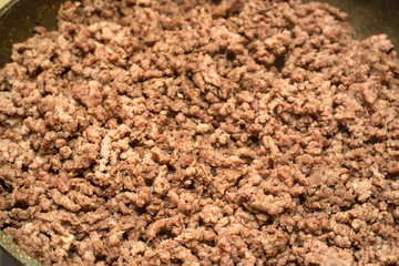 Close-up of fried minced meat