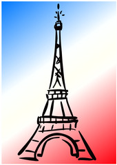 Fototapeta na wymiar Tour Eiffel Tricolore 2