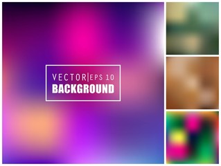 Abstract Creative concept vector multicolored blurred background set. For Web and Mobile Applications, art illustration template design, business infographic and social media, modern decoration