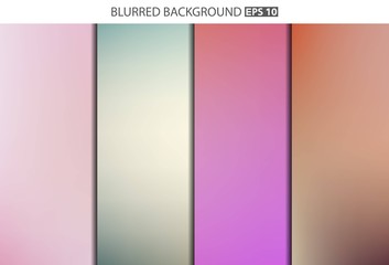 Abstract Creative concept vector multicolored blurred background set. For Web and Mobile Applications, art illustration template design, business infographic and social media, modern decoration