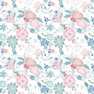 Vector Embroidery Floral Pattern