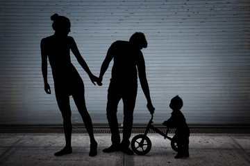 Family silhouette .