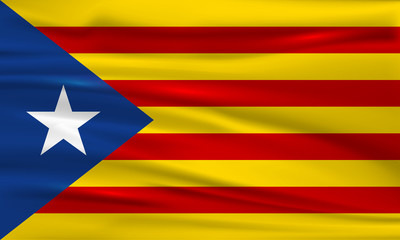 Catalan nationalist flag. Flag of Catalonia. Vector illustration