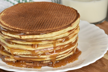 Stroopwafels or Dutch Waffles with caramel.