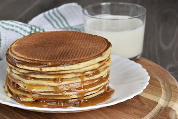 Stroopwafels or Dutch Waffles with caramel.