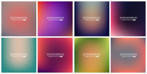 Abstract Creative concept vector multicolored blurred background set. For Web and Mobile Applications, art illustration template design, business infographic and social media, modern decoration