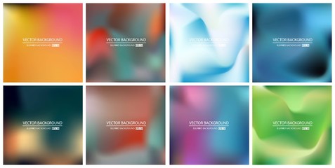 Abstract Creative concept vector multicolored blurred background set. For Web and Mobile Applications, art illustration template design, business infographic and social media, modern decoration