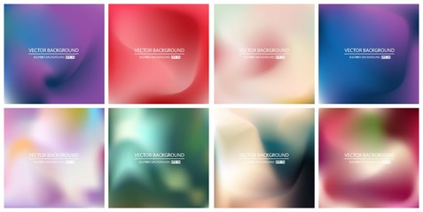 Abstract Creative concept vector multicolored blurred background set. For Web and Mobile Applications, art illustration template design, business infographic and social media, modern decoration