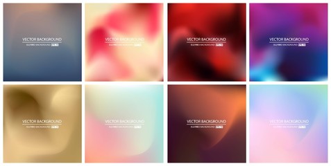 Abstract Creative concept vector multicolored blurred background set. For Web and Mobile Applications, art illustration template design, business infographic and social media, modern decoration