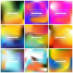Obraz premium Abstract Creative concept vector multicolored blurred background set. For Web and Mobile Applications, art illustration template design, business infographic and social media, modern decoration