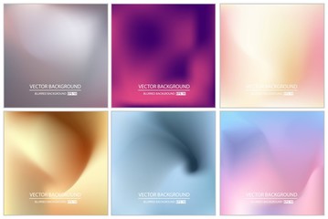 Abstract Creative concept vector multicolored blurred background set. For Web and Mobile Applications, art illustration template design, business infographic and social media, modern decoration