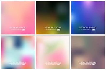 Abstract Creative concept vector multicolored blurred background set. For Web and Mobile Applications, art illustration template design, business infographic and social media, modern decoration