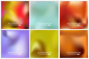 Abstract Creative concept vector multicolored blurred background set. For Web and Mobile Applications, art illustration template design, business infographic and social media, modern decoration