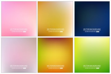 Abstract Creative concept vector multicolored blurred background set. For Web and Mobile Applications, art illustration template design, business infographic and social media, modern decoration