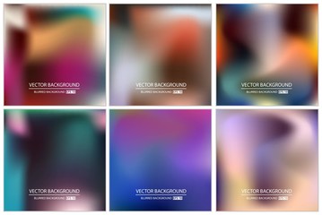 Abstract Creative concept vector multicolored blurred background set. For Web and Mobile Applications, art illustration template design, business infographic and social media, modern decoration