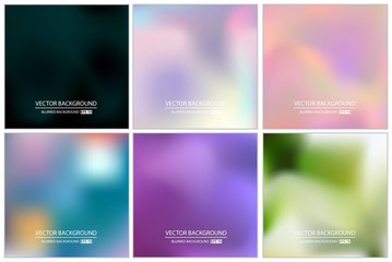Abstract Creative concept vector multicolored blurred background set. For Web and Mobile Applications, art illustration template design, business infographic and social media, modern decoration