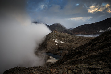 Mountains huts at Alps