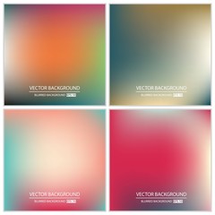 Abstract Creative concept vector multicolored blurred background set. For Web and Mobile Applications, art illustration template design, business infographic and social media, modern decoration