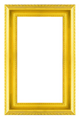 gold picture frame isolated.