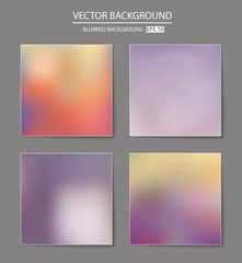 Naklejka premium Abstract Creative concept vector multicolored blurred background set. For Web and Mobile Applications, art illustration template design, business infographic and social media, modern decoration