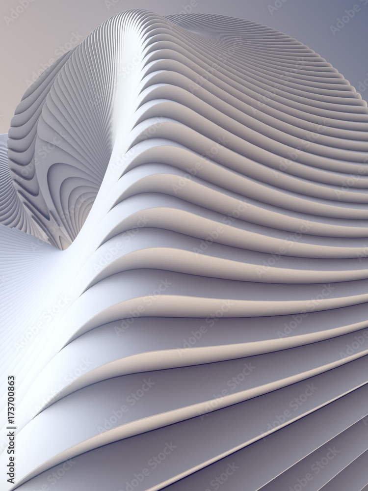 Poster white stripe pattern futuristic background. 3d render illustration