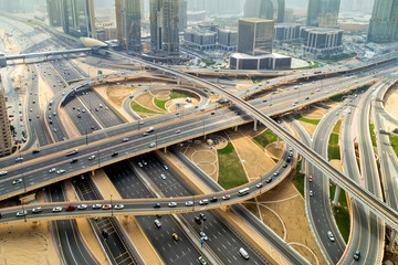 city traffic of highway and bridge