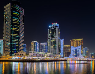 Fototapeta na wymiar Dubai Marina Cityscape United Arab Emirates architecture
