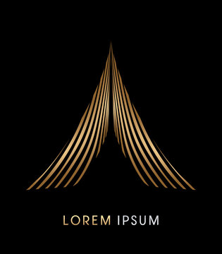 Triangle pyramid mountain, Abstract building graphic vector