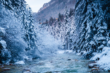 Winter in Vrata valley, Julian alps, slovenia.