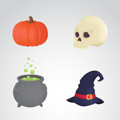 Halloween icon set. Vector art.