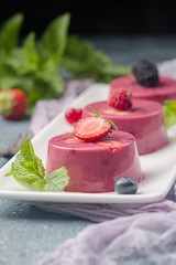Summer dessert with berries