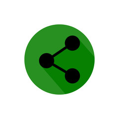 Share round icon long shadow vector