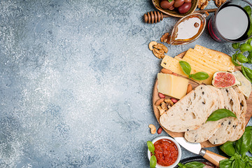 Italian antipasti wine snacks set